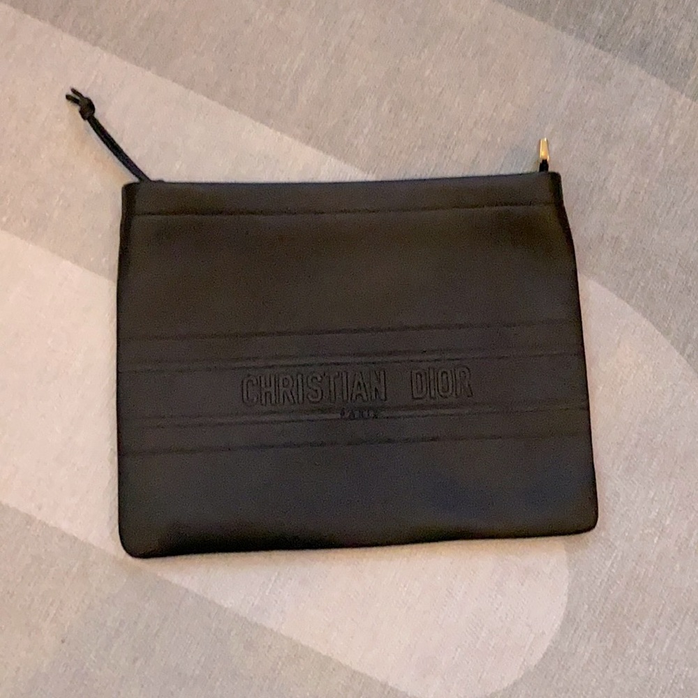 DIOR STRIPE CALFSKIN CLUTCH in black
